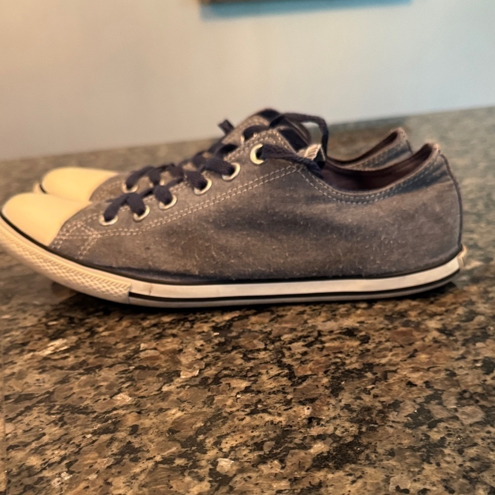 Converse all star denim Navy Canvas Sneakers EUC unisex M8 W10 - Picture 12 of 13